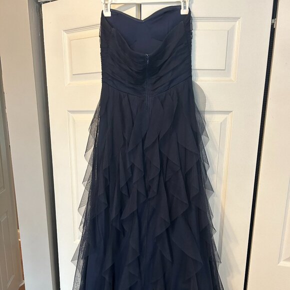 Navy Strapless Sweetheart Ball Gown Size 7/8 - Picture 3 of 6
